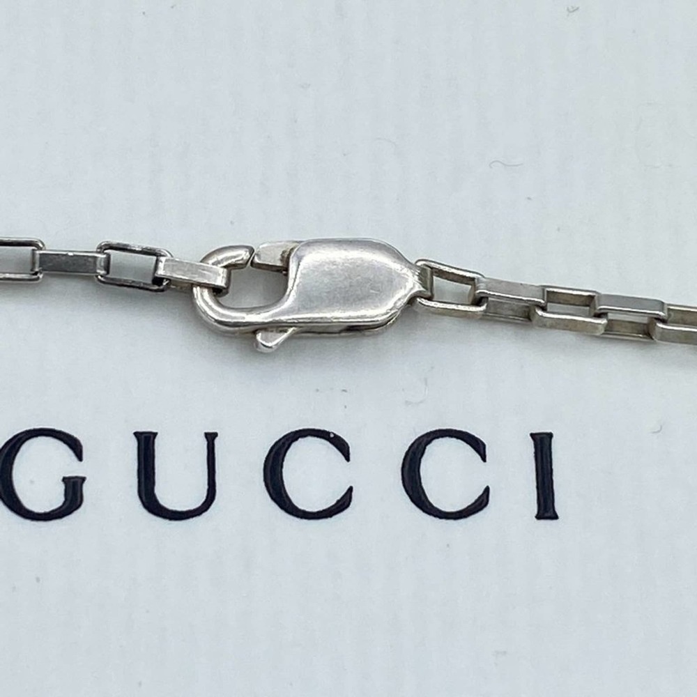 Authentic Gucci  G Pendant Necklace  Sterling sliver 18" - Picture 5 of 7